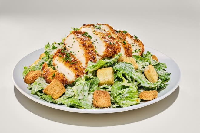 Parmesan Garlic Chicken Caesar Salad