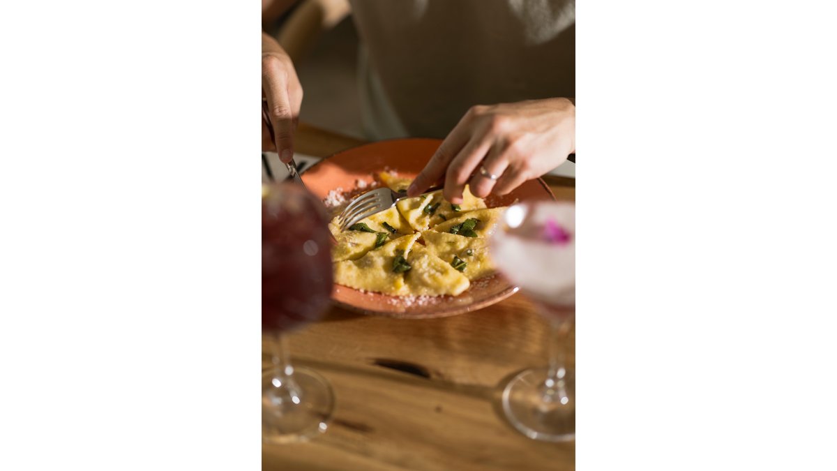 Ravioli cu Gorgonzola, Ricotta si Pere