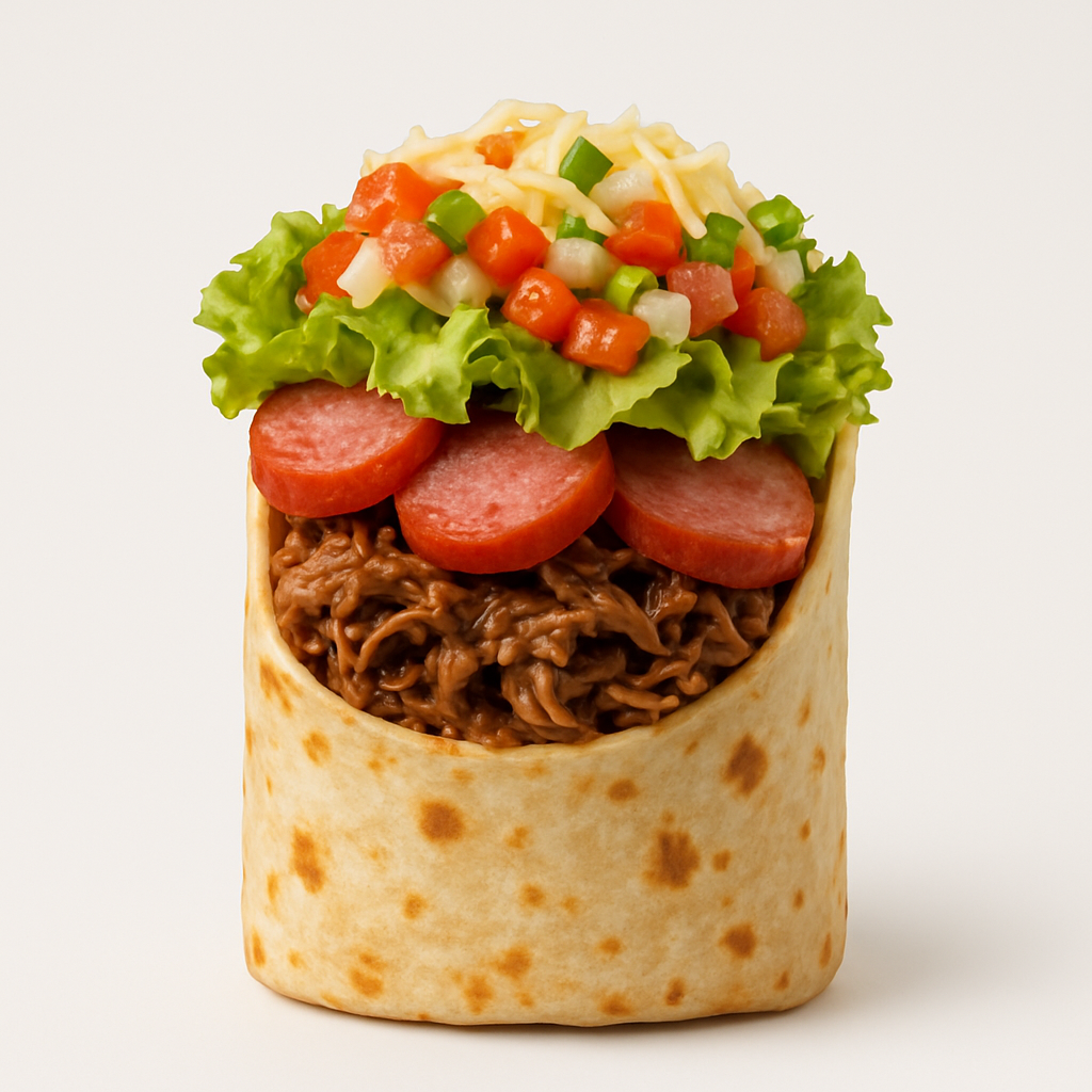 Burrito de Costela Desfiada com Calabresa