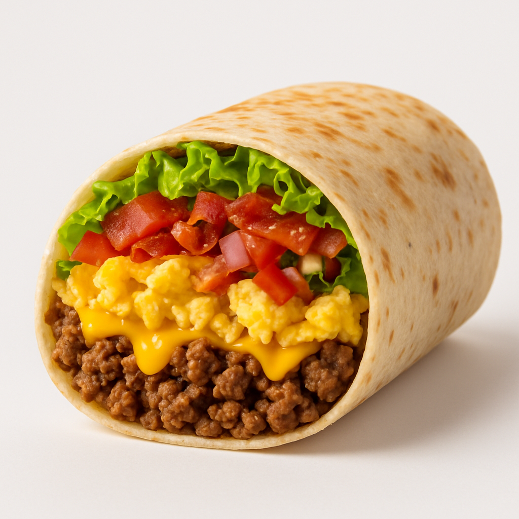 Mega Especial Burrito de Carne ovos Mexidos Bacon
