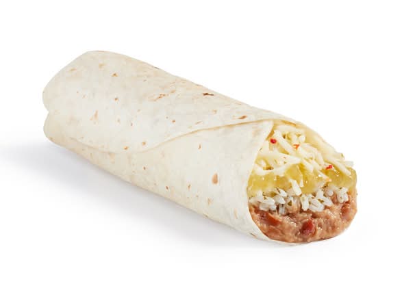 Spicy Jack Beans, Rice, and Cheese Burrito