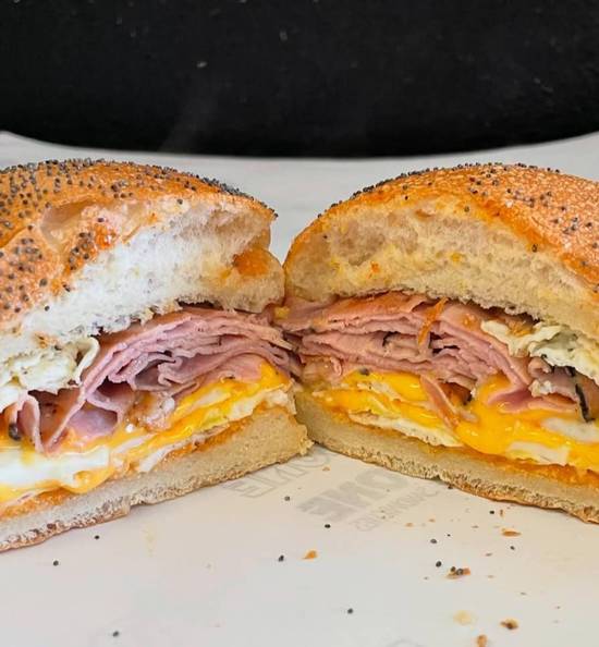 Ham, Eggs and Cheese Breakfast Sandwich