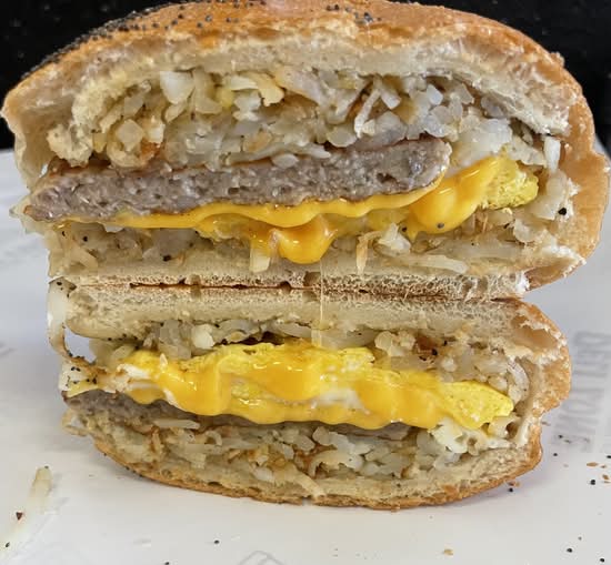 Sausage, Eggs and Cheese Breakfast Sandwich