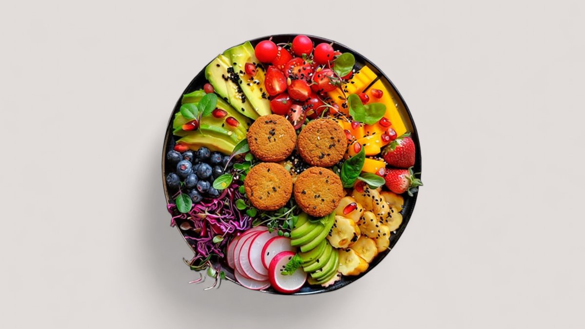 Salat-bowl med falafel og avocado