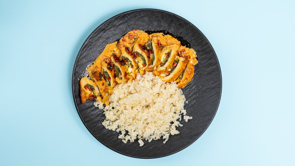 Stuffed Chicken Fillet Served with Pilaf