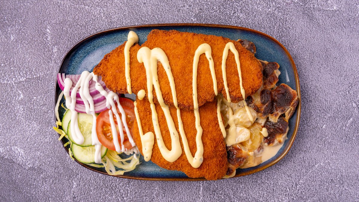 43. Skinkeschnitzel (2 stk)
