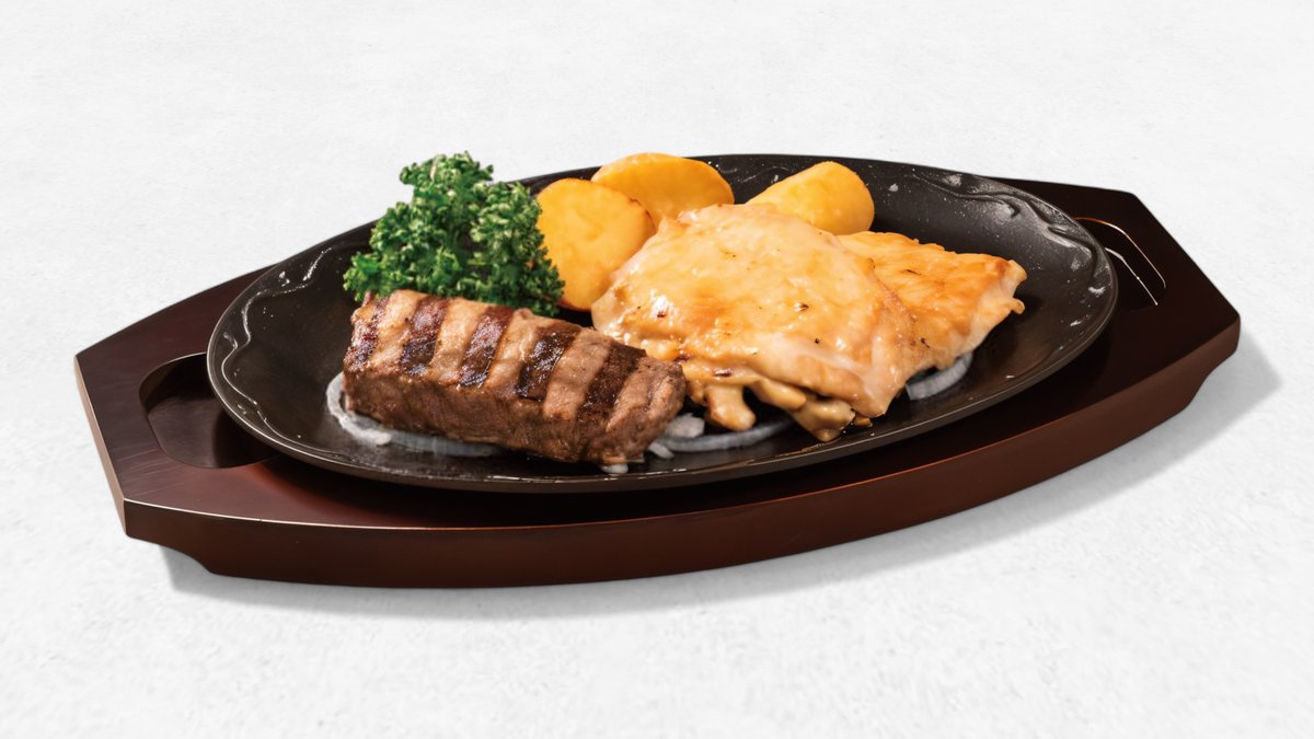 【D3】BEEFハンバーグ＆米どりのグリル～選べるソース