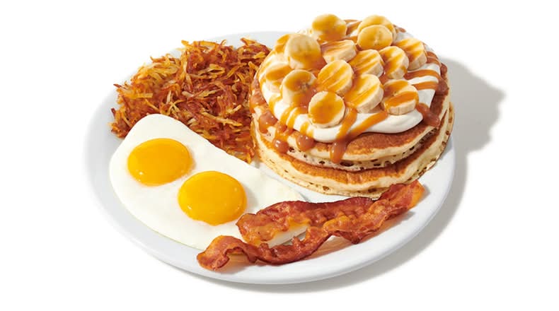 New! Salted Caramel Banana Pancake Slam
