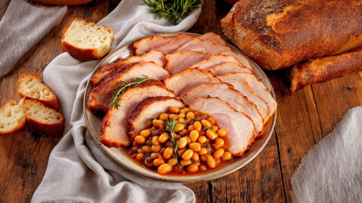 Ciolan de porc cu iahnie de fasole