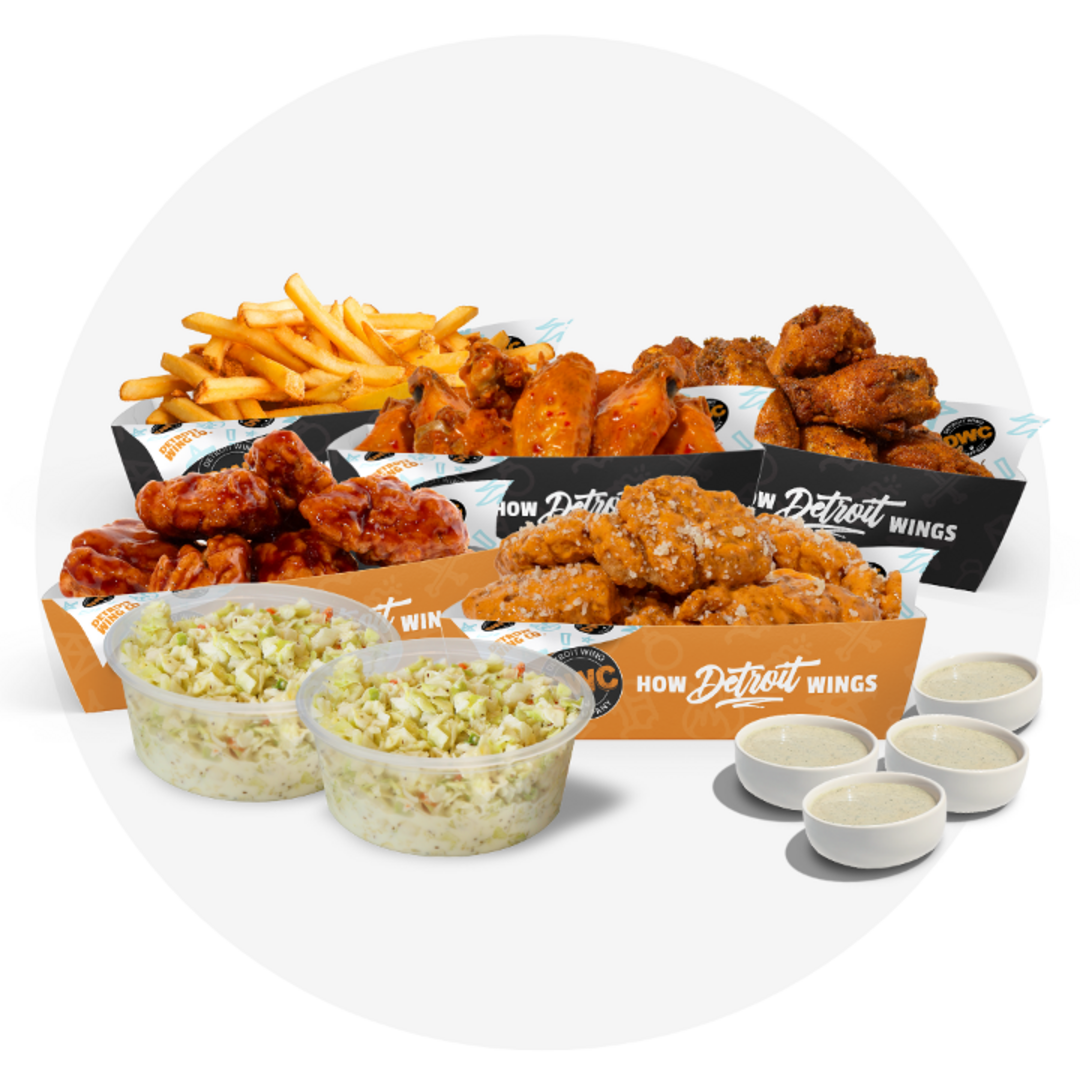 20/20 Split, Large Side, 2 Coleslaws, 4 Dips