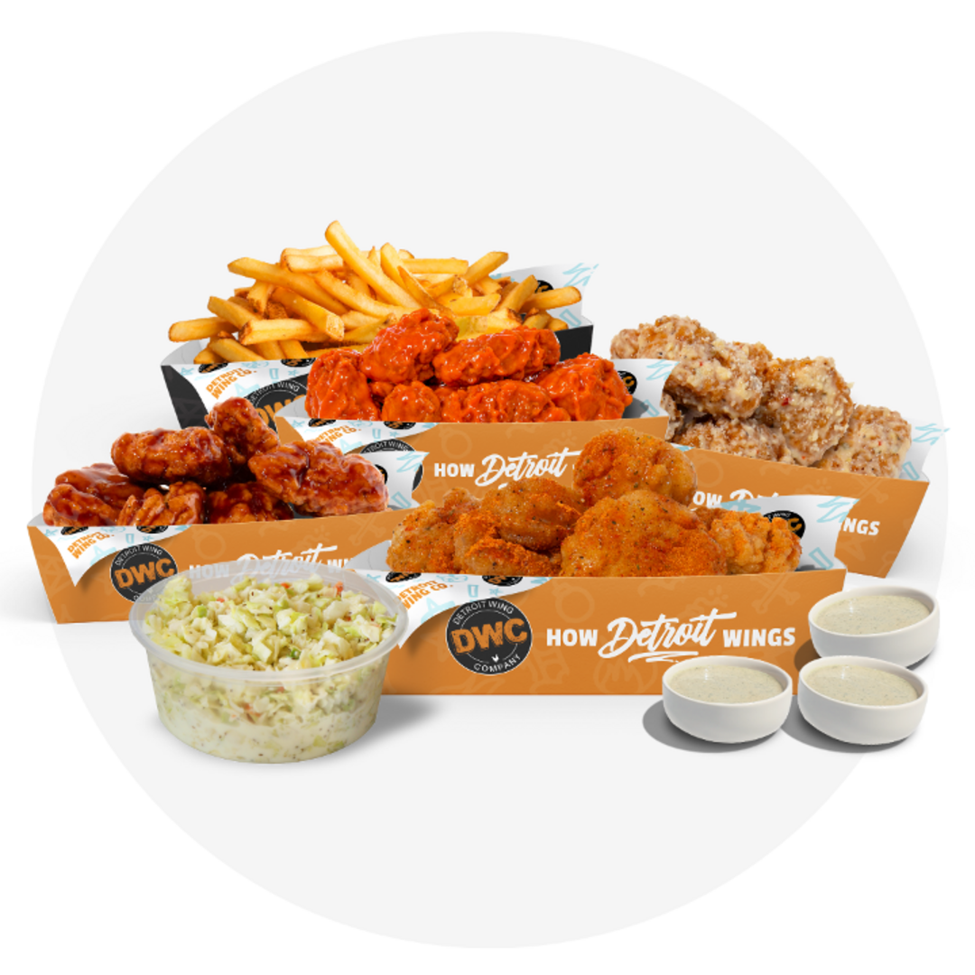 30 Boneless, Large Side, Coleslaw, 3 Dips