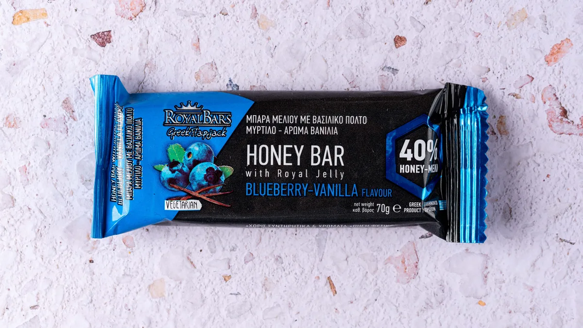Μπάρα Μελιού με Βασιλικό Πολτό, Blueberry και Βανίλια
