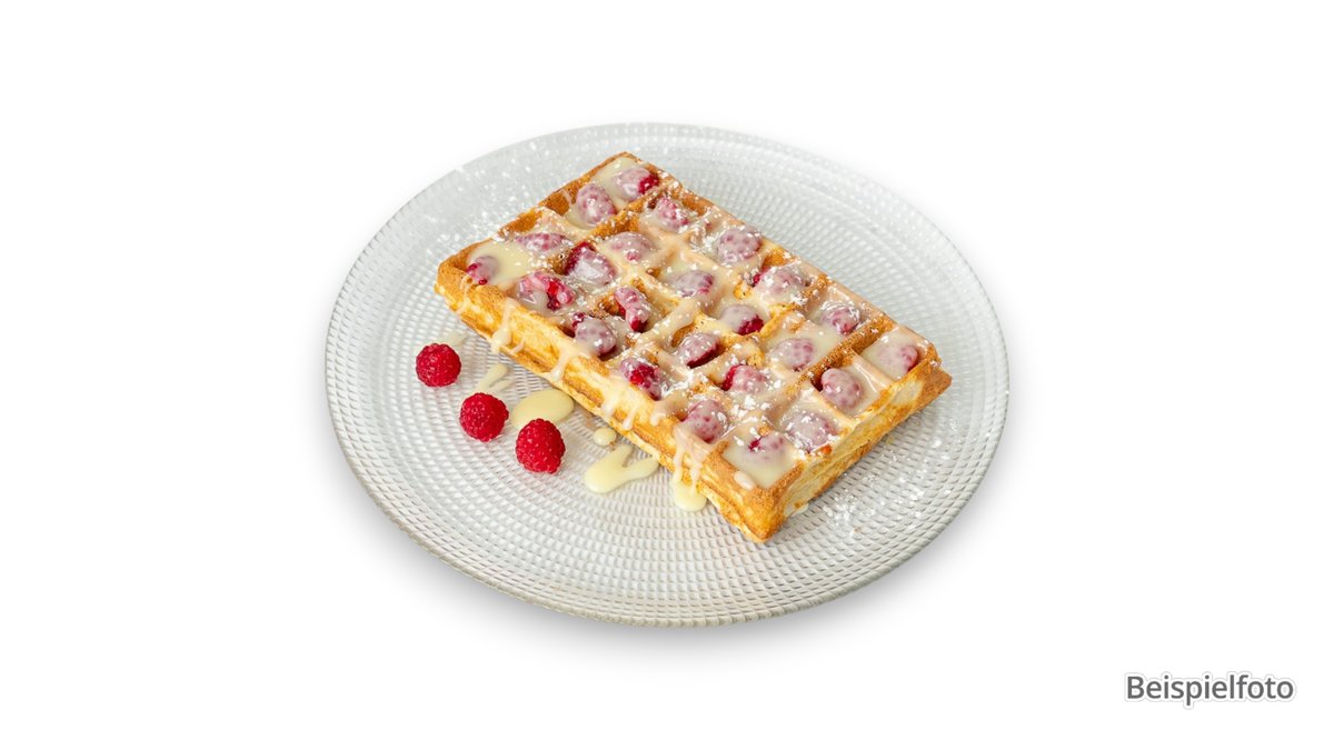 Waffle with Hot Cherries