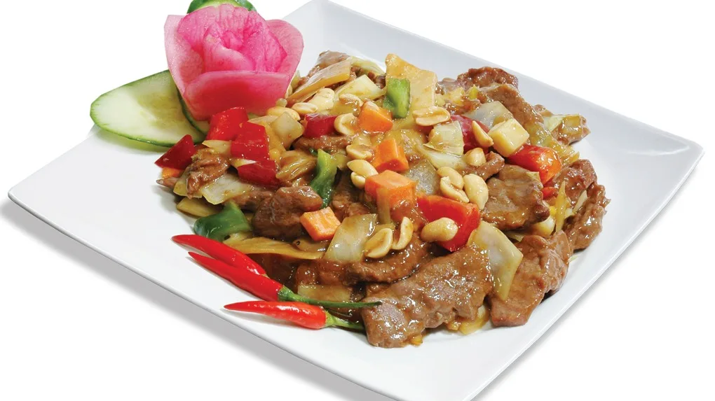 61. Hovězí "Kung-Pao" s rýží