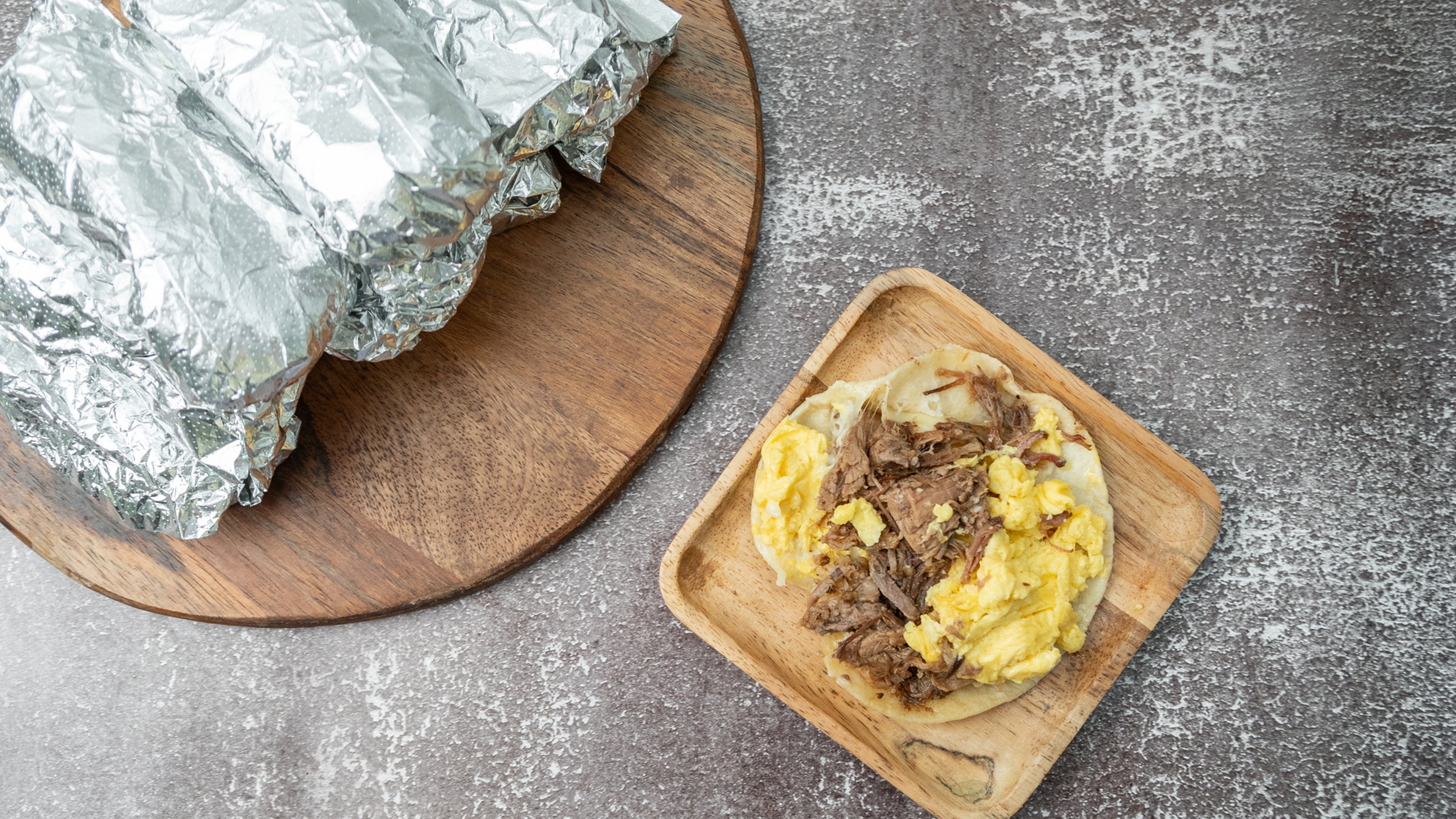 10 Brisket, Egg, and Cheese Breakfast Taco