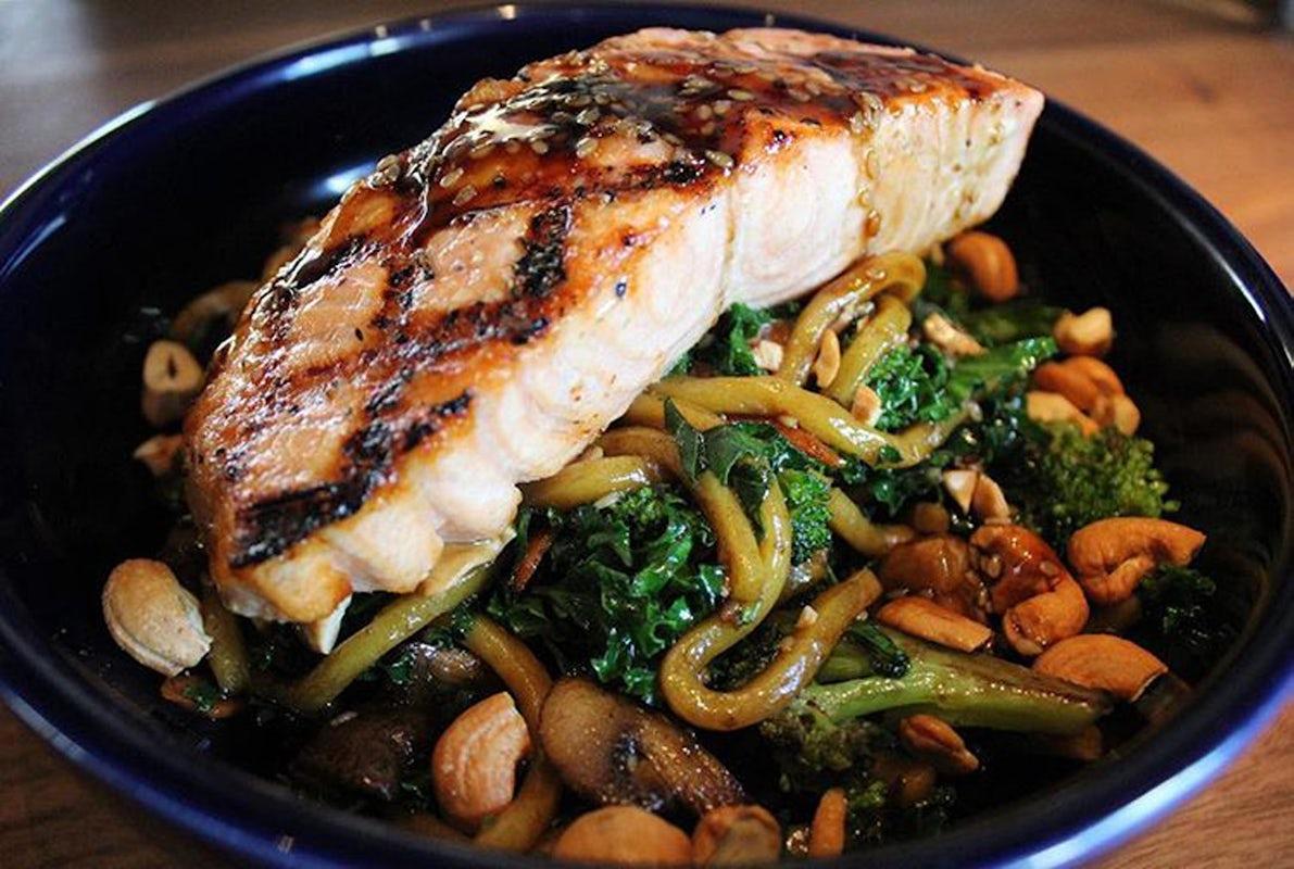 Grilled Salmon Wok Out Bowl