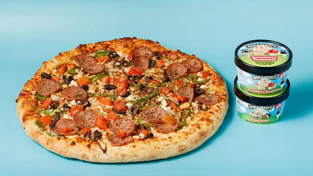 Large Pizza + 2 Ben and Jerry's 100ml