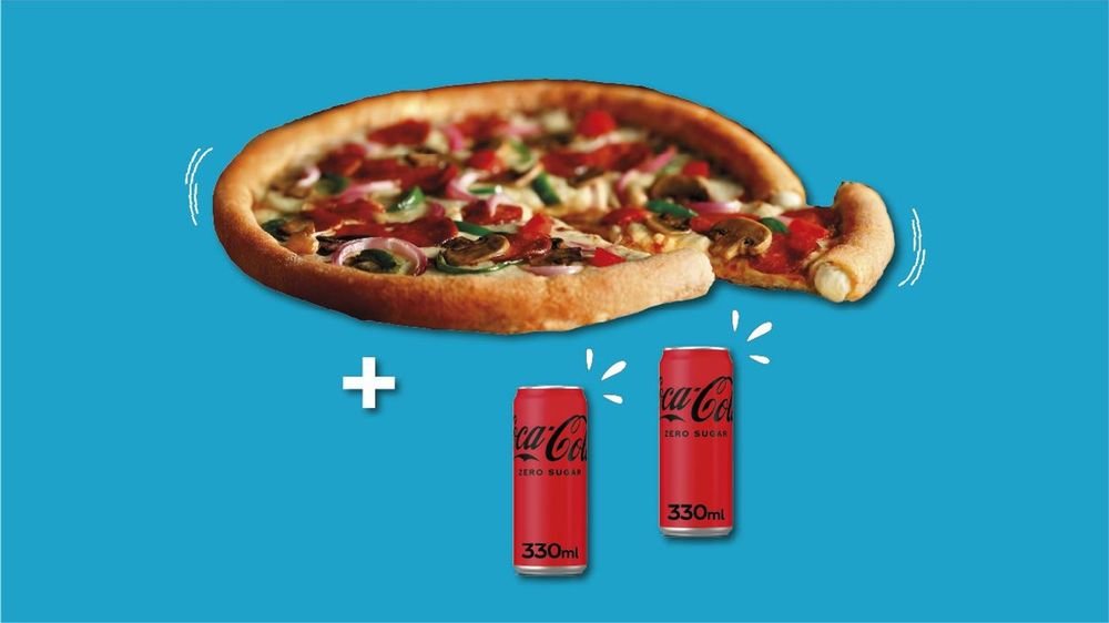 Large stuffed crust + 2 Coca-Cola 330ml