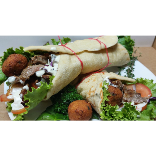Combo Gyro Cordero y Falafel