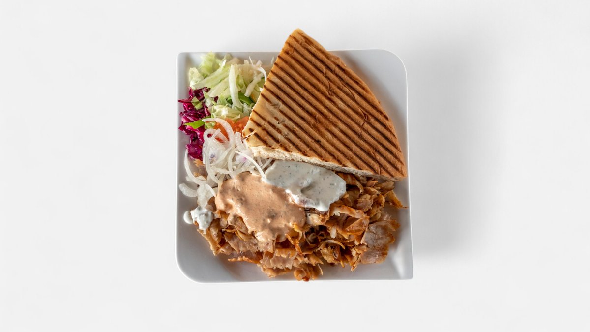 Talíř kebab s chlebem