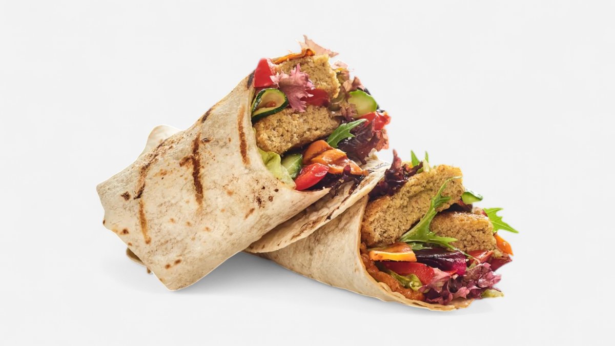 Veganský dürüm s falafelem