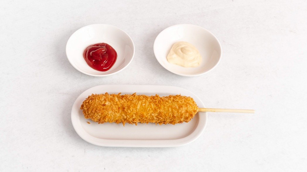 Half and half corn dog