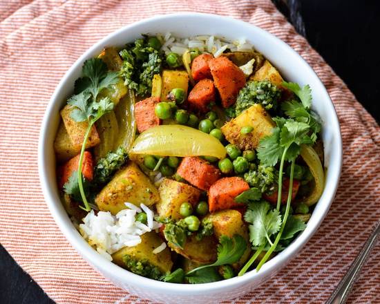 Veggie Samosa Rice Bowl