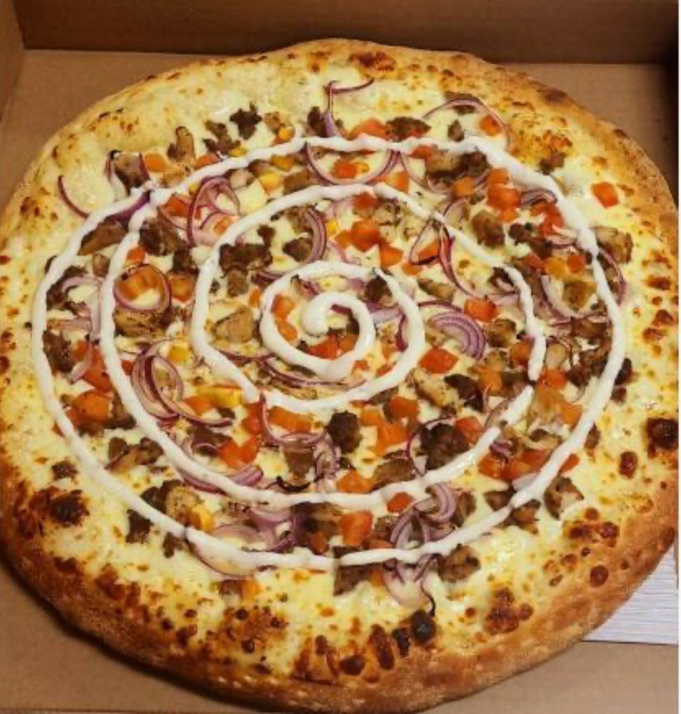 Medium Four topping Chicken Shawarma Pizza