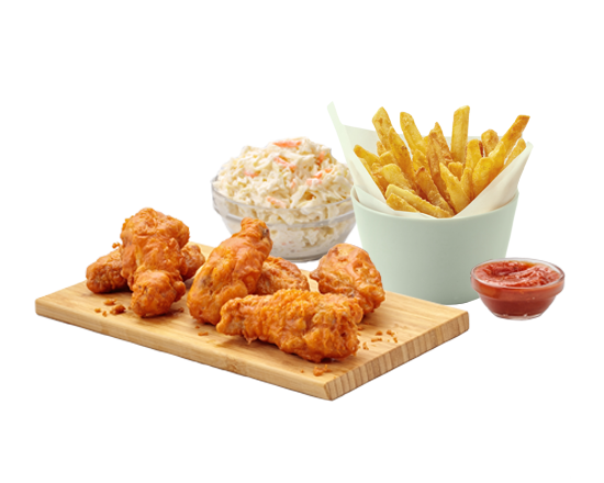 Combo Ailes de Poulet (Frites, Salade de chou) / Chicken Wing Combo (Fries, coleslaw)