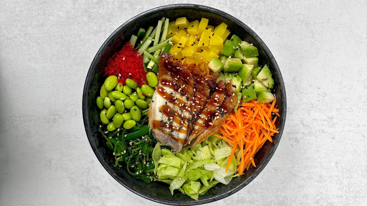 Poke green with Eel