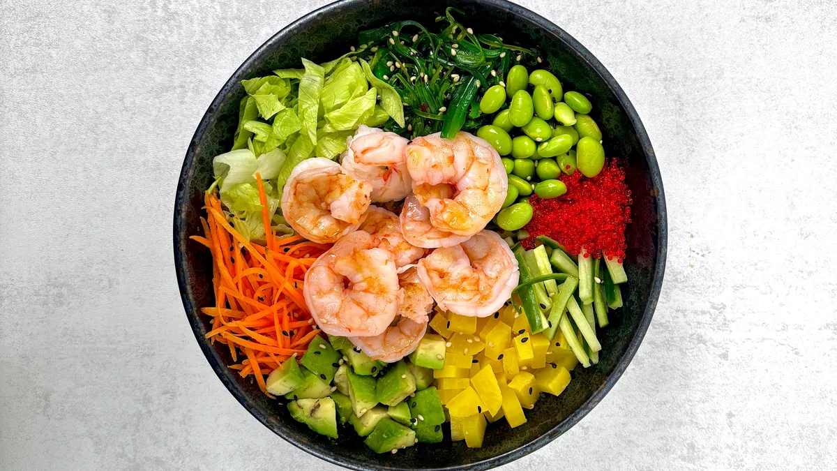 Poke green with Prawn