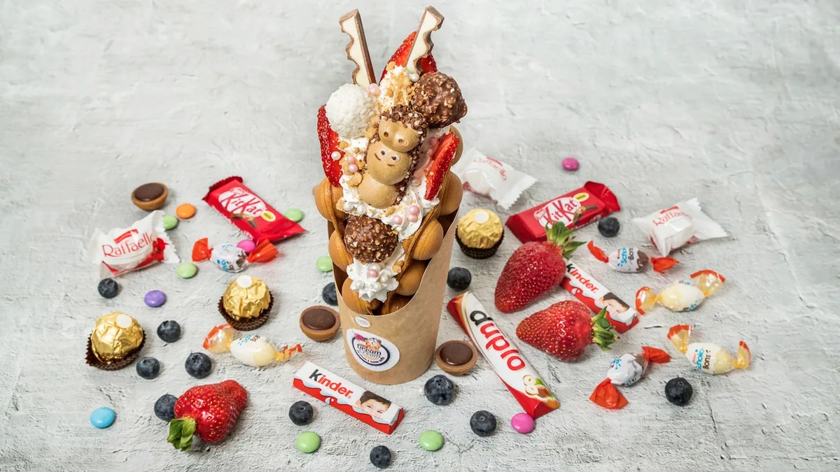 Buborékos Csavart waffle