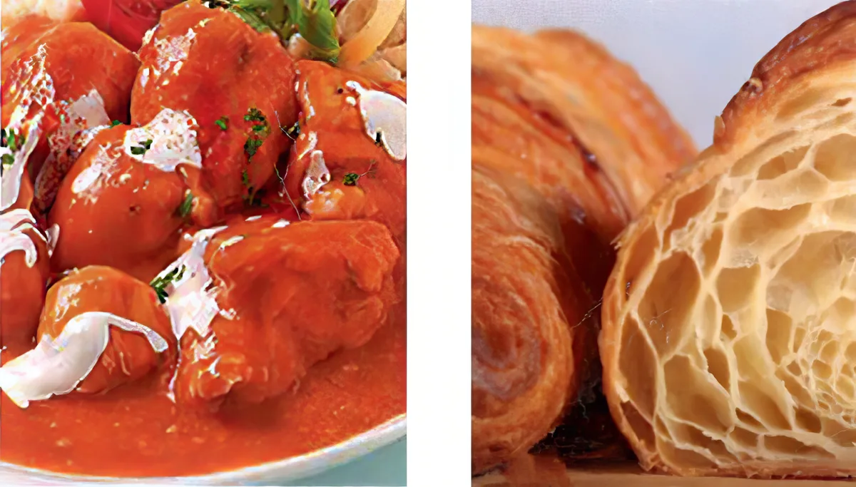 Csirkepaprikás friss croissant-tal
