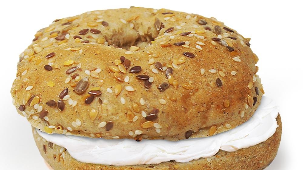 Bagel with cream cheese and Iced medium Latte
