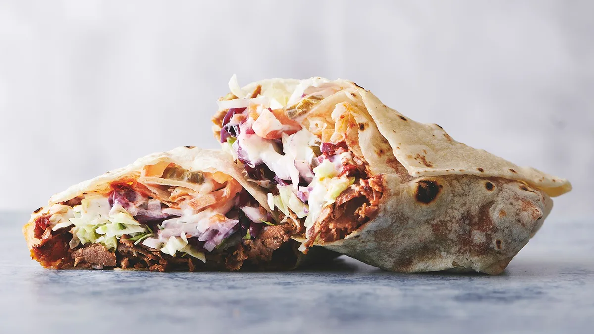 Dürüm Kebab and hummus