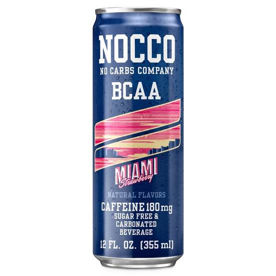 Nocco-BCAA Sport Drink Miami Strawberry-12 fl oz (Beverages.)
