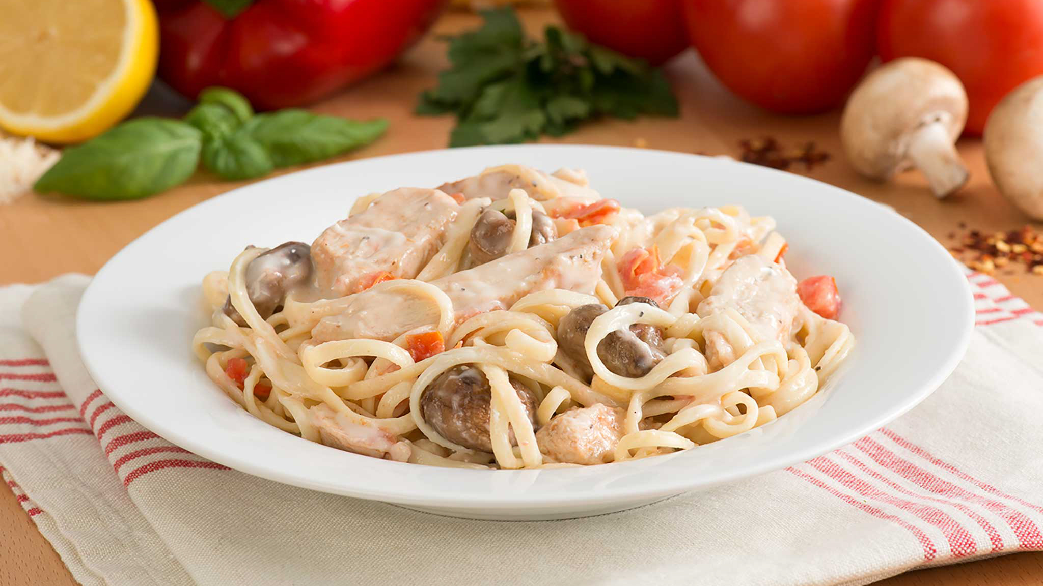 Linguine Chicken Tetrazzini