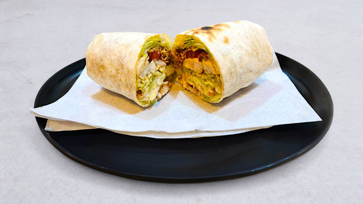 Mangó-currys  csirke wrap