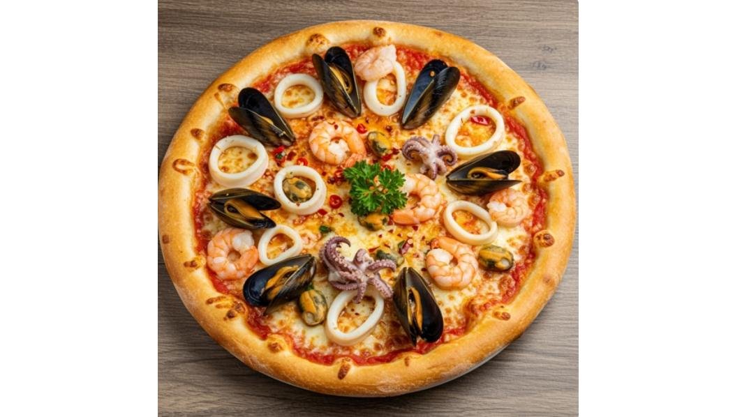 Pizza cu fructe de mare