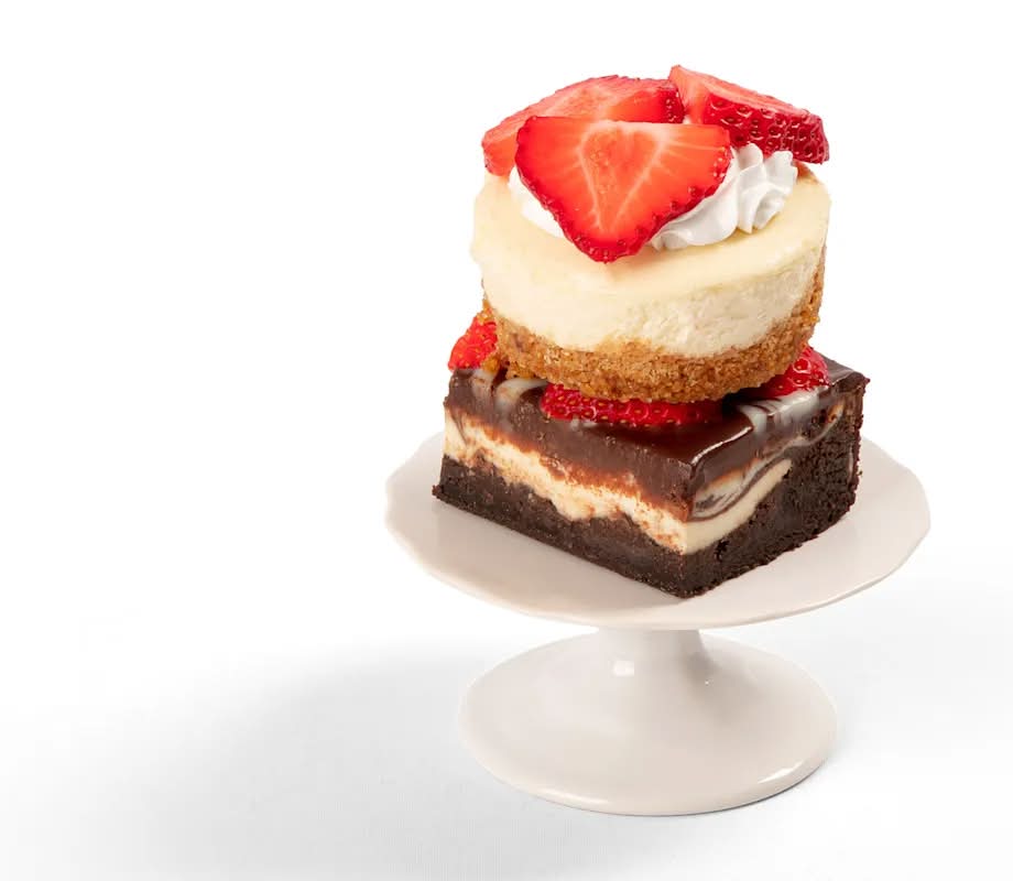 Brownie and Cheesecake Dessert Stack