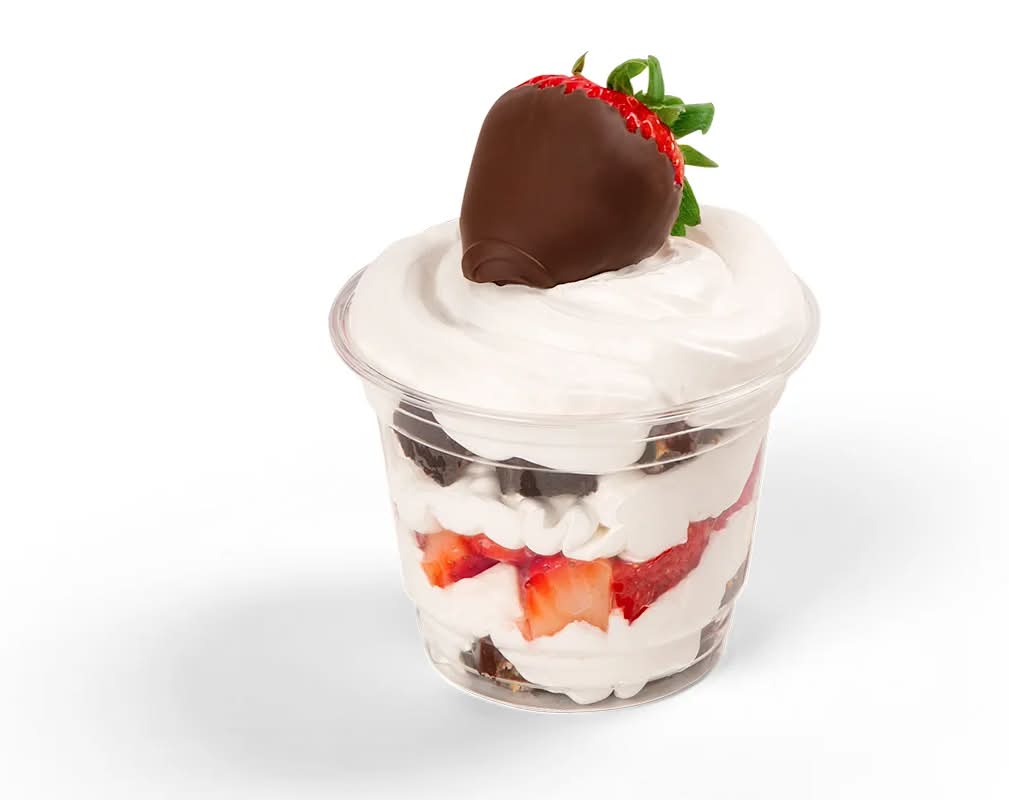 Brownie and Strawberry Indulgent Cup