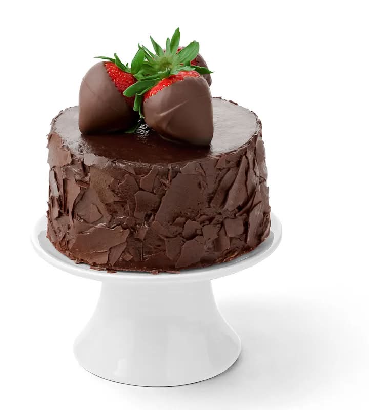 Chocolate Cake with Dipped Strawberries