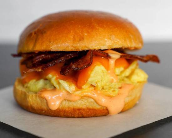 Brioche, Bacon, Egg, and Cheddar