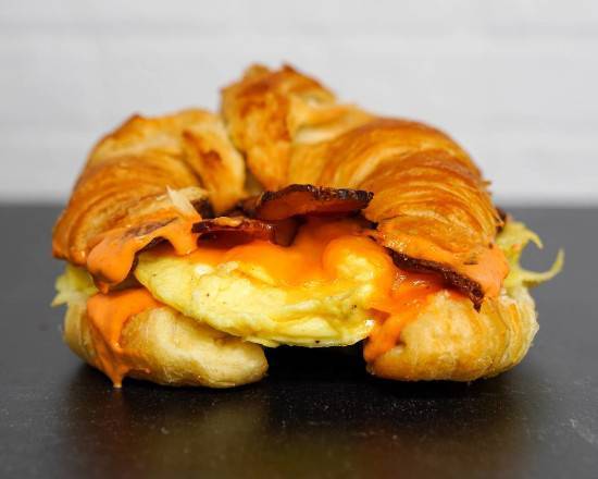 Croissant, Bacon, Egg, and Cheddar