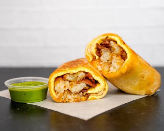 Bacon, Egg, and Cheddar Breakfast Burrito