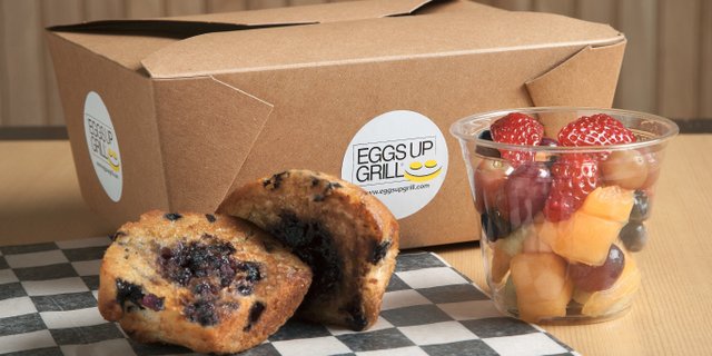 Blueberry Muffin and Eggs Buffet