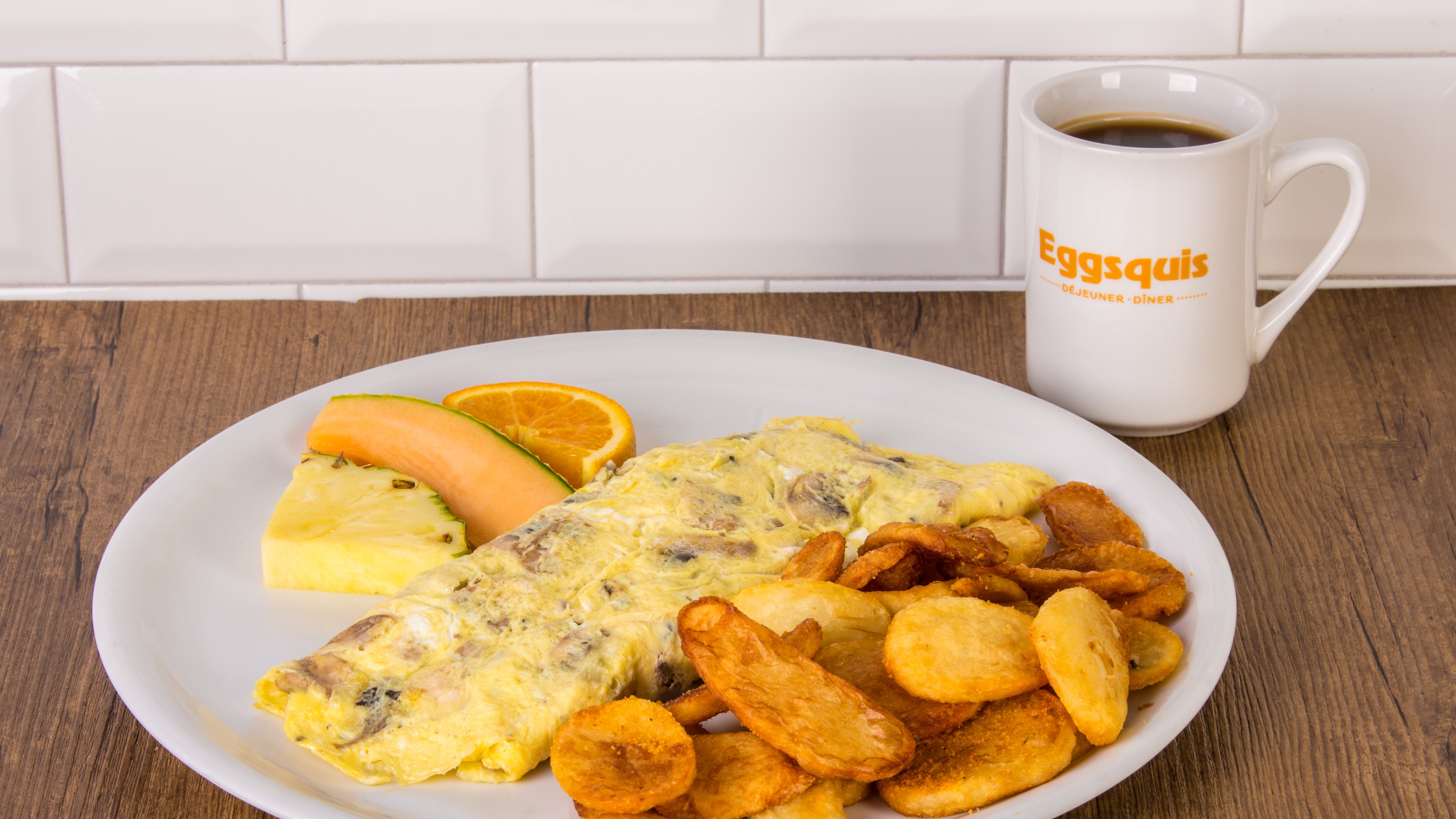 Om. Champignons et fromage suisse / Mushrooms and Swiss Cheese omelette