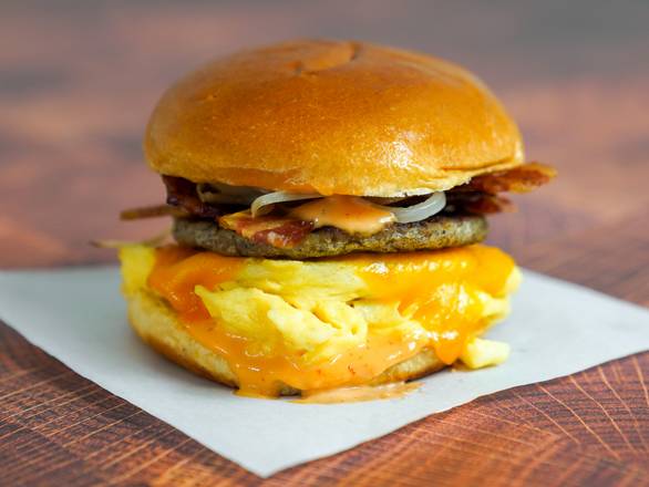 Brioche, Turkey Sausage, Egg, and Cheddar