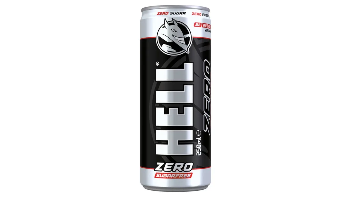 HELL Zero tuttifruttiízű, koffeintartalmú, vitaminozott ital édesítőszerekkel 0,25l
