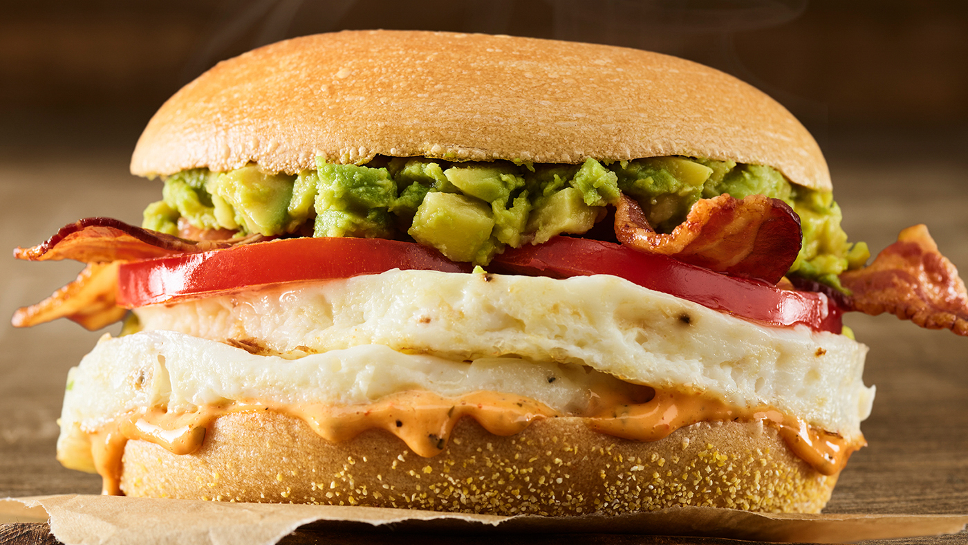 Bacon, Avocado, and Tomato Egg White Sandwich
